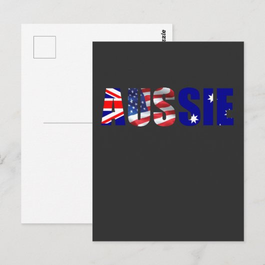 Australische Amerikaanse vlag usa Proud op 4 juli Briefkaart (Voorkant / Achterkant)