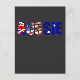 Australische Amerikaanse vlag usa Proud op 4 juli Briefkaart