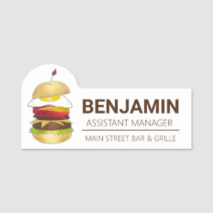 Australische assie BBQ barbecue Burger met de part Naamplaatje