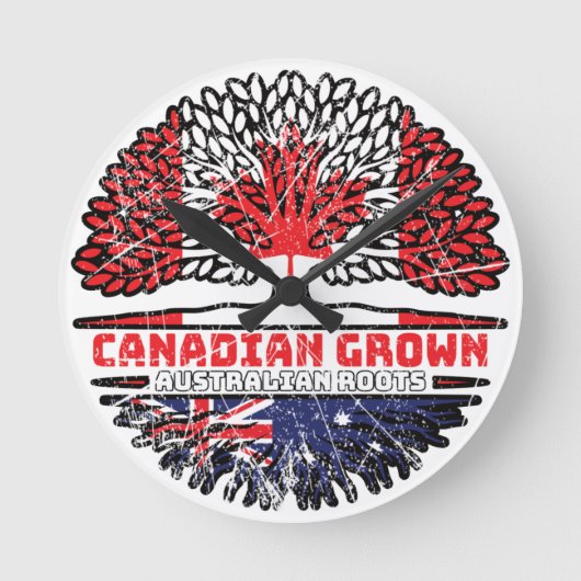 Australische Australiër Canada Tree Roots Fl Ronde Klok (Voorkant)