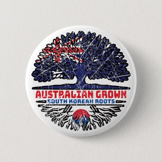 Australische Australische structuur Zuid-Korea - A Ronde Button 5,7 Cm (Voorkant)