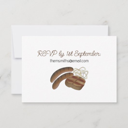 Australische BBQ Cookout Barbecue Steak Sausages Kaart (Achterkant)