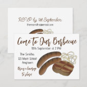 Australische BBQ Cookout Barbecue Steak Sausages Kaart (Voorkant / Achterkant)