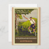 Australische  bergreisposter briefkaart (Voorkant / Achterkant)