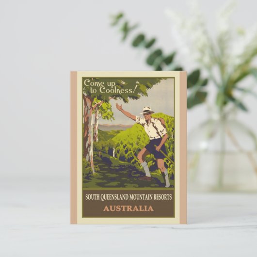 Australische  bergreisposter briefkaart (Staand voorkant)