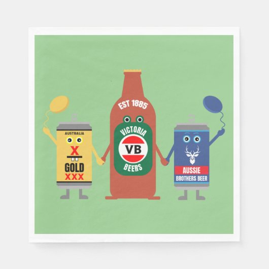 Australische bier- liefhebbers en drinkers servet (Voorkant)