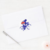 Australische biker ronde sticker (Envelop)