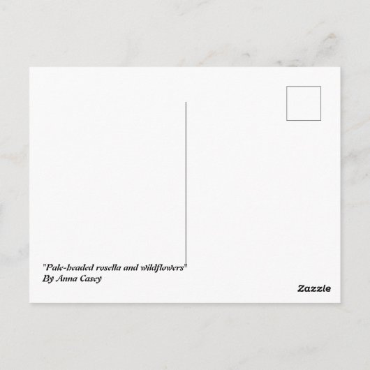 Australische Bleke Rosella en Kaart van wilde bloe (Achterkant)