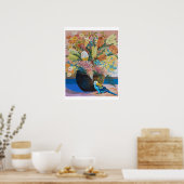 Australische Bleke Rosella en wilde bloemen Poster (Keuken)