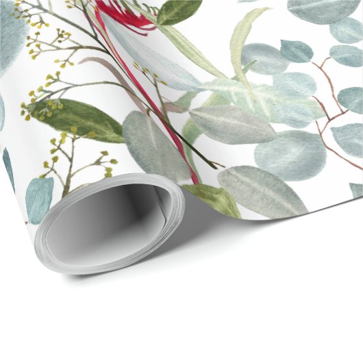 Australische bloem Kangaroo poten Eucalyptusblader Cadeaupapier (Rol Hoek)