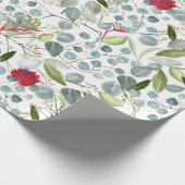 Australische bloem Kangaroo poten Eucalyptusblader Cadeaupapier (Hoek)