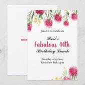 Australische bloem verjaardagsuitnodiging kaart (Voorkant / Achterkant)