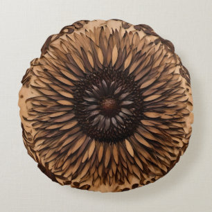 Australische bloemblaadjes: Banksia Flower Wood Pr Rond Kussen