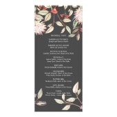 Australische bloemen grijs en roze bruiloft progra reclamekaart (Achterkant)