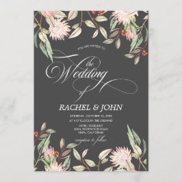 Australische bloemen kalligrafische bruiloft monog kaart