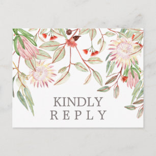 Australische Bloemen Rustieke Bruiloft Matching RS Briefkaart