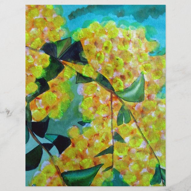 Australische bloemenkunst met Gele Wattle (Voorkant)