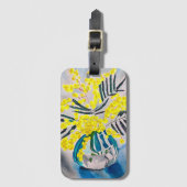 Australische bloemenkunst met Gele Wattle Bagagelabel (Voorkant (verticaal))