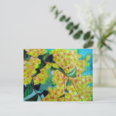 Australische bloemenkunst met Gele Wattle Briefkaart (Staand voorkant)