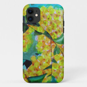 Australische bloemenkunst met Gele Wattle iPhone 11 Hoesje