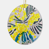 Australische bloemenkunst met Gele Wattle Keramisch Ornament (Links)