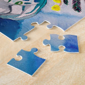 Australische bloemenkunst met Gele Wattle Legpuzzel (Zijkant)