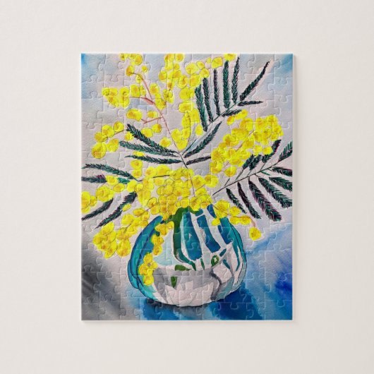 Australische bloemenkunst met Gele Wattle Legpuzzel (Verticaal)