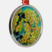 Australische bloemenkunst met Gele Wattle Metalen Ornament (Rechts)