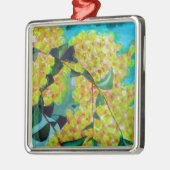 Australische bloemenkunst met Gele Wattle Metalen Ornament (Links)
