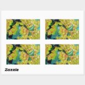 Australische bloemenkunst met Gele Wattle Rechthoekige Sticker (Vel)