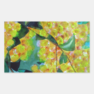 Australische bloemenkunst met Gele Wattle Rechthoekige Sticker