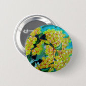 Australische bloemenkunst met Gele Wattle Ronde Button 5,7 Cm (Voorkant /achterkant)