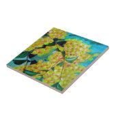 Australische bloemenkunst met Gele Wattle Tegeltje (Zijkant)