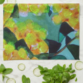 Australische bloemenkunst met Gele Wattle Theedoek (Gevouwen)