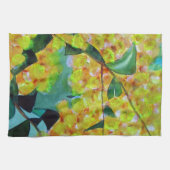 Australische bloemenkunst met Gele Wattle Theedoek (Horizontaal)