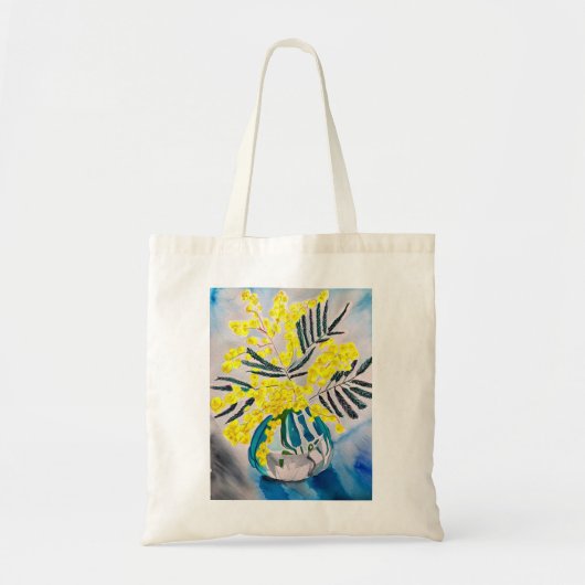 Australische bloemenkunst met Gele Wattle Tote Bag (Voorkant)