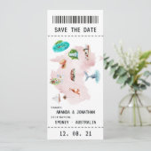 Australische boarding pass Save the Date (Staand voorkant)