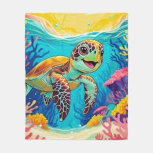 Australische Boho Schildpad Fleece Deken Sunny