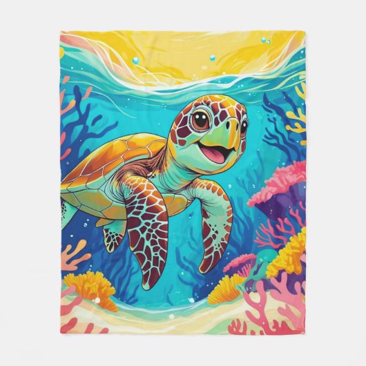 Australische Boho Schildpad Fleece Deken | Sunny (Voorkant)