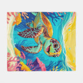 Australische Boho Schildpad Fleece Deken | Sunny (Voorkant (Horizontaal))