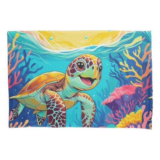 Australische Boho Schildpad Kussenhoes | Zonnig (Voorkant)