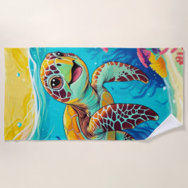 Australische Boho Schildpad Strandhanddoek | Zonni Strandlaken