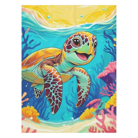 Australische Boho Schildpad Tafelkleed | Zonnig (Voorkant)