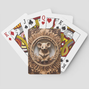 Australische Boomknuffelaar: Koala Beer Houtprint Pokerkaarten