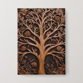 Australische bossen: 3D Warah Tree Wood Print, Button (Voorkant)