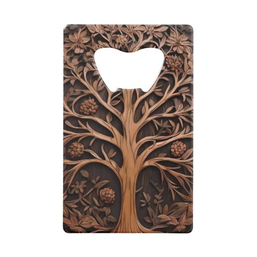 Australische bossen: 3D Warah Tree Wood Print, Creditkaart Flessenopener (Voorkant)
