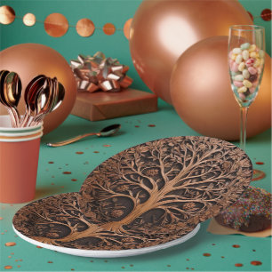 Australische bossen: 3D Warah Tree Wood Print, Papieren Bordje