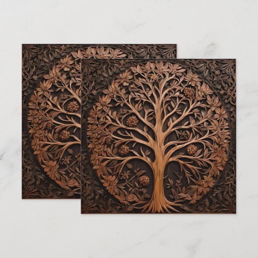 Australische bossen: 3D Warah Tree Wood Print, Save The Date (Voorkant / Achterkant)