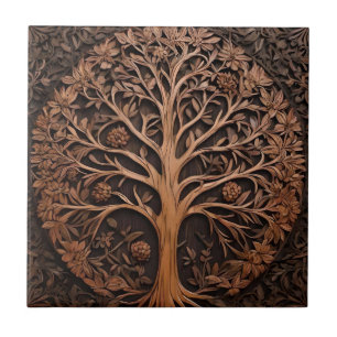 Australische bossen: 3D Warah Tree Wood Print, Tegeltje