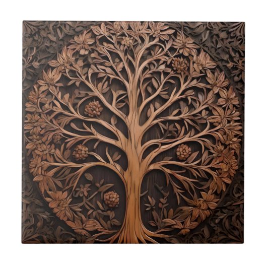 Australische bossen: 3D Warah Tree Wood Print, Tegeltje (Voorkant)